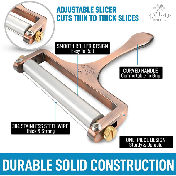 Zulay Kitchen Cheese Slicer With Wire 2 Extra Wires Included Wayfair